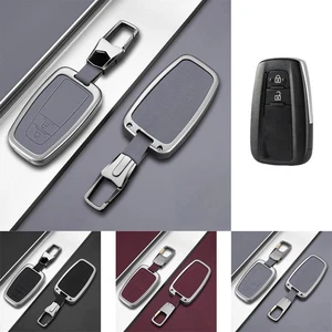 Zinc Alloy Leather Car Key Fob Case Cover For Toyota Camry Corolla Prius Avalon - Picture 1 of 16