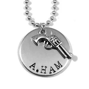 Hamilton A. Ham Hand Stamped 1 Inch Aluminum Necklace - Picture 1 of 3