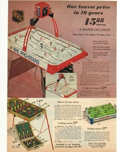 NHL Pro Stars 1973, fútbol económico, mesas de billar salas de doble cara anuncio - Imagen 1 de 2