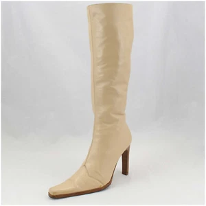 Lederstiefel Gr. 39 Made in Italy beige High Heels Echtleder (#3882) - Bild 1 von 6