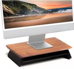 Solid Walnut Monitor Stand Riser - 18.5 x 4.5 Computer Riser for Home and Office - Picture 1 of 9
