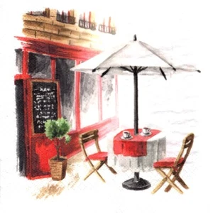 Serviettes en papier bistro café restaurant terrasse. Napkins coffee shop bistro - Picture 1 of 1