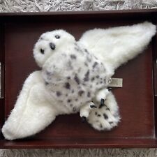 2016 Folkmanis Snowy Spotted Owl Hand Puppet 22” Wingspan Head Turns 360 Degrees