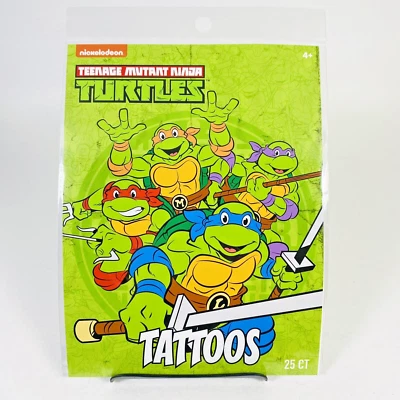 Tortugas Ninja Adolescentes Mutantes: 25 Tatuajes Temporales TMNT Nickelodeon Nuevo Colorido Foto 1 de 4