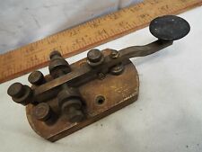 Vintage Brass Telegraph Paddle Key Signal Electric Co Menominee MI Morse Code