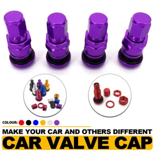 4x UNIVERSAL PURPLE FORGED ALUMINUM VALVE STEM CAPS WHEELS RIMS FOR VOLK RACING - Picture 1 of 7