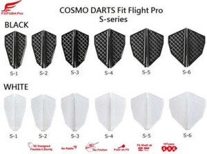 Fit Flight Pro Dart Flights - Serie S - Negro - Imagen 1 de 15