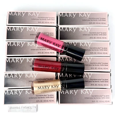 Brillo de labios Mary Kay NouriShine Plus - ¡ELIGE TU COLOR! - Tubo superior negro nuevo en caja Foto 1 de 4