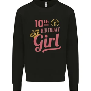 10th Birthday Girl 10 Year Old Princess Kids Sweatshirt Jumper - Picture 1 of 97