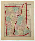 1857 VERMONT NEW HAMPSHIRE, MORSE GASTON ANTIQUE HAND-COLORED MAP