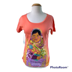Piccolina Womens Peach Trailblazer Malala Short Sleeve Pullover T Shirt Sz M NWT - Picture 1 of 7