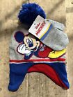 Mickey Mouse Toddler Girl/Boy Beanie Hat W/ Ear Flap & Mittens Set* Nwt