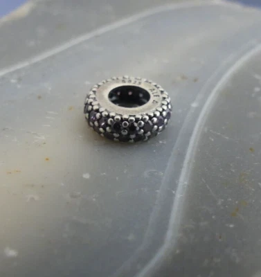 Pandora - Charm - Zwischenelement - Lila Glitzer - ALE - 925er Silber - Sterling - Bild 1 von 3