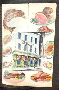 Vintage Gluck's Fold Out Menu New Orleans Louisiana - Picture 1 of 7