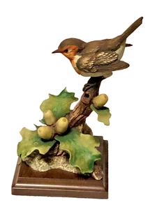 Giuseppe Armani Robin on a Branch Bird Figurine 8" Vtg Italy - Picture 1 of 12