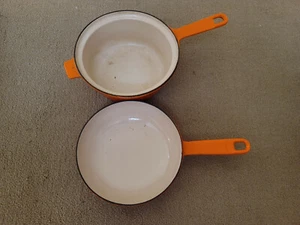 Vintage Cousances #18 France 2pc Saucepan and Skillet Lid Set – Flame - Picture 1 of 7