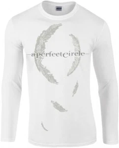 A Perfect Circle White Feathers Ex Tour Graphic White Long Sleeve T-Shirt - Picture 1 of 5