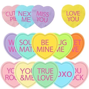 Valentines Day Paper Plates Suppliesconversation Heart Tableware60pcs Heart Sha - Picture 1 of 6