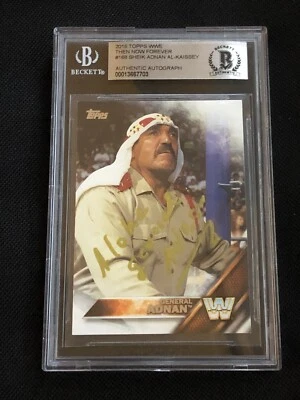 GENERAL ADNAN 2016 TOPPS WWE WRESTLING SIGNED AUTOGRAPHED CARD BAS AUTHENTIC - Image 1 of 2