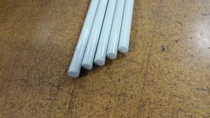 Fiberglass Rods, 11/16" Diameter, 49" Long, Pultruded, White, 5 Pieces - Picture 1 of 3