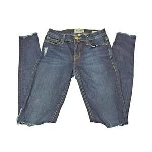 Frame Damenjeans 26 blau dunkle Waschung zerrissen distressed Le Skinny de Jeanne - Bild 1 von 10