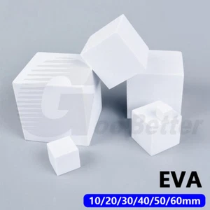 White EVA Foam Rubber Blocks Brick Cube 10,20,30,40,50,60mm Model Craft DIY - Picture 1 of 6
