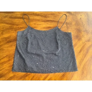 Ann Taylor Women's Gray and Silver Beaded Sparkly Cami Tank Top Shell - Size 6 - Picture 1 of 3