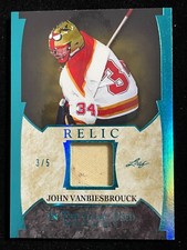 2022-23 Leaf In The Game Used John Vanbiesbrouck Game Used Relic; SN#3/5