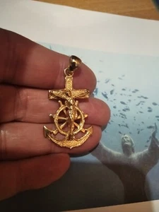Cristo degli Abissi croce ciondolo in Oro 18 Kt-produzione artigiana - Foto 1 di 5