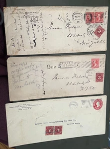 LOTTO x3 QUESTIONI DI SPEDIZIONE 1898-1910 ! MACCHINA DENVER CO + WATERBURY CT + NY RPO + AUX! - Foto 1 di 3