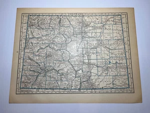 1921 COLORADO State Map Fm 1921 New Reference World Atlas SEE DESCRIP - Picture 1 of 2