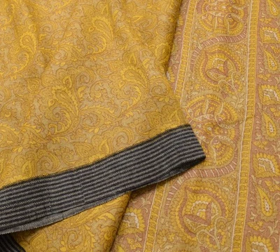 Tela de sari indio estampado floral verde claro sari lana pura vintage de Sushila Foto 1 de 4