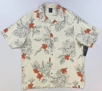 Camisa corta tejida para hombre RVCA DIBUJADA A MANO con botones talla XL Foto 1 de 4