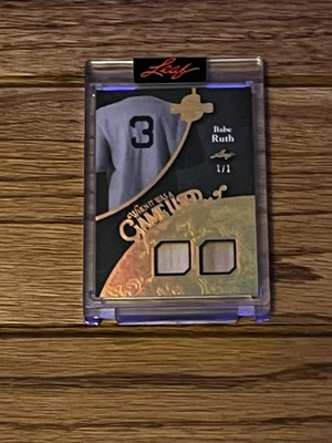 2025 LEAF ESPETACULAR BABE RUTH DUAL GU BAT #RD 1/1 YANKEES HOF BAMBINO - Imagem 1 de 3