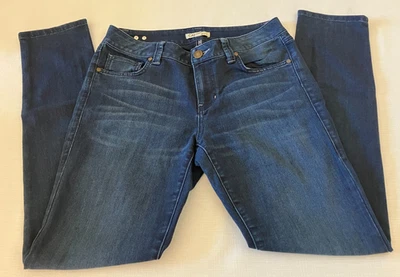 CAbi BREE Stretch Denim Womens 8 Skinny Blue Jeans, Straight Leg Dark Wash # 514 - Image 1 of 4