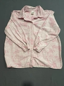 Blair Shirt Womens XL Pink Floral Print Button Up Long Sleeve Cotton Top - Picture 1 of 7