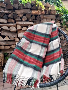 MERINO Lammwolldecke Fransendecke Plaid 155x200cm 100% Lammwolle  - Bild 1 von 4