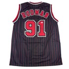Autographed/Signed DENNIS RODMAN Chicago Pinstripe Basketball Jersey PSA/DNA COA