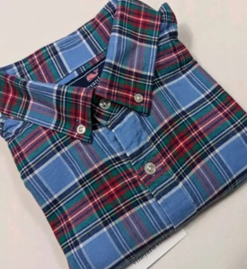Camisa Vineyard Vines Calce Ajustado Ballena Azul Franela a Cuadros Para Hombre Grande - Imagen 1 de 12