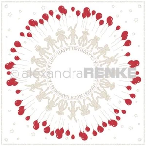 Alexandra Renke Stuffed Animals w/Balloons in a Circle  12" x 12" New for 2018! - Picture 1 of 1