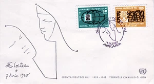 Turquía 1729-30 FDC, año del refugiado mundial 1960 - Imagen 1 de 1