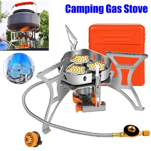 6800W Portable Backpacking Camping Gas Stove with Piezo Ignition, Burner, Case - Picture 1 of 14