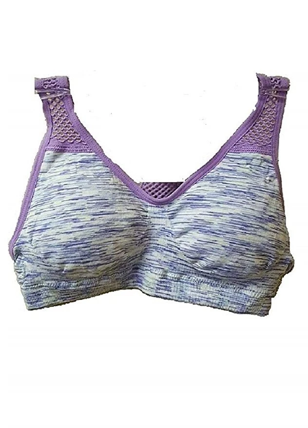Maidenform Mesh Back Sports Bra Girls - Purple/Lime Spc Dye Small - Image 1 of 1