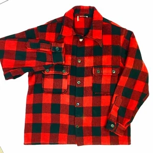 Vtg 40 50's Men's MACKINAW Cruiser Coat BUFFALO Plaid WOOL Hunting Work Jacket - Picture 1 of 12