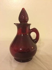 Decantadora de jarra vintage Avon rubí vidrio rojo cruets fresa con tapón - Imagen 1 de 6