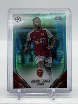 2024 Topps Chrome UEFA Soccer Gabriel Jesus Aqua Prism Parallel Card 40 - Image 1 of 2