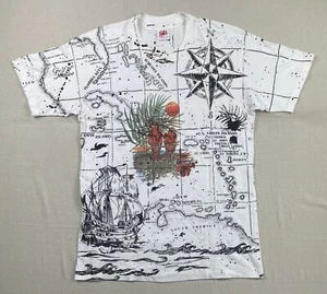 Vintage T-Shirt All Over Print Islands Aop Bahamas Florida Keys Cayman Jamaika Gr. L - Bild 1 von 10