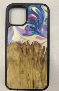 Carved Brand - One of 1 Wooden Teal Pink Purple Apple iPhone 11 Pro Case - Picture 1 of 3