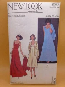 VTG 70s NEWLOOK MAUDELLA 6067 SZ 10+12+14+16 STRAPPY DRESS+JACKET SEWING PATTERN - Picture 1 of 2