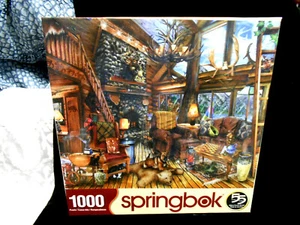 New Sealed Springbok THE HUNTING LODGE 1000-Piece Jigsaw Puzzle - Picture 1 of 5